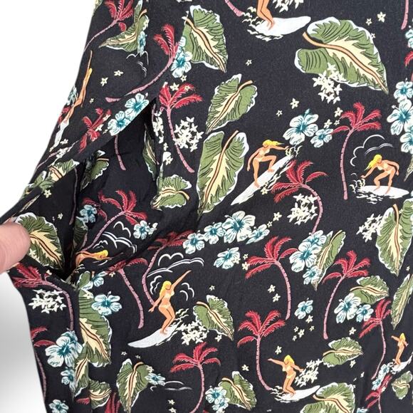 A.P.C. Floral Midi Dress - Black and Green - Picture 8 of 13